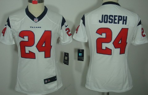 Nike Houston Texans #24 Johnathan Joseph White Limited Womens Jersey
