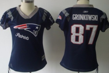 New England Patriots #87 Rob Gronkowski 2011 Blue Womens Field Flirt Fashion Jersey