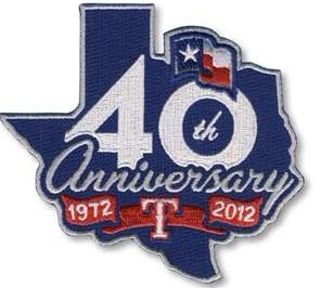 Texas Rangers 40th Anniversary Patch 