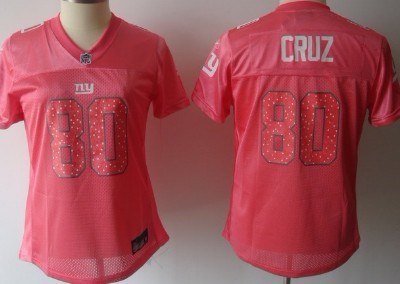 New York Giants #80 Victor Cruz Pink Womens Sweetheart Jersey