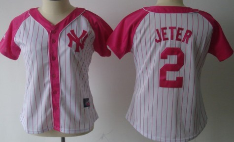 New York Yankees #2 Derek Jeter 2012 Fashion Womens by Majestic Athletic Jersey