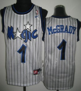 Orlando Magic #1 Tracy McGrady White Swingman Throwback Jersey
