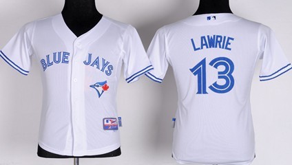 Toronto Blue Jays #13 Brett Lawrie White Kids Jersey