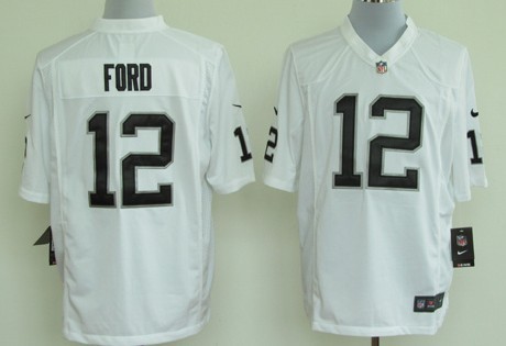 Nike Oakland Raiders #12 Jacoby Ford White Game Jersey