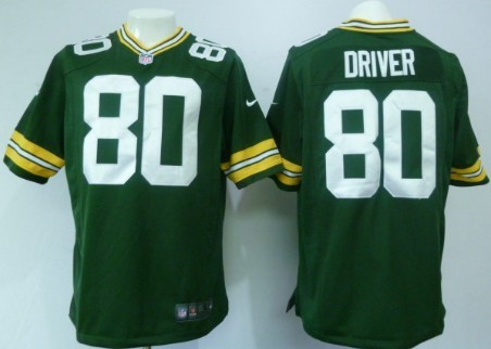 Nike Green Bay Packers #80 Donald Driver Green Game Jersey