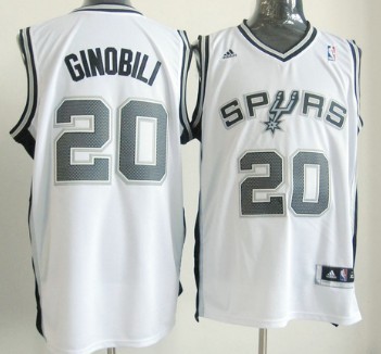 San Antonio Spurs #20 Manu Ginobili Revolution 30 Swingman White Jersey 