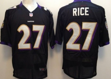 Nike Baltimore Ravens #27 Ray Rice Black Elite Jersey