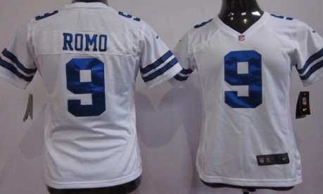 Nike Dallas Cowboys #9 Tony Romo White Game Womens Jersey