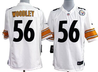 Nike Pittsburgh Steelers #56 Lamarr Woodley White Game Jersey