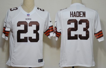 Nike Cleveland Browns #23 Joe Haden White Game Jersey