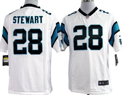 Nike Carolina Panthers #28 Jonathan Stewart White Game Jersey