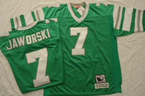 Philadelphia Eagles #7 Ron Jaworski Light Green Throwback Jersey