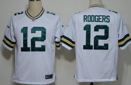 Nike Green Bay Packers #12 Aaron Rodgers White Game Jersey