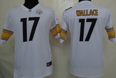 Nike Pittsburgh Steelers #17 Mike Wallace White Game Kids Jersey 