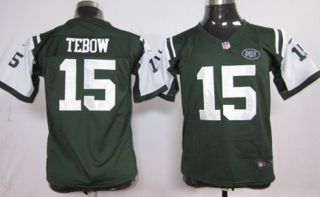 Nike New York Jets #15 Tim Tebow Green Game Kids Jersey