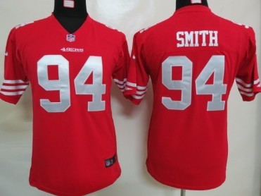 Nike San Francisco 49ers #94 Justin Smith Red Game Kids Jersey