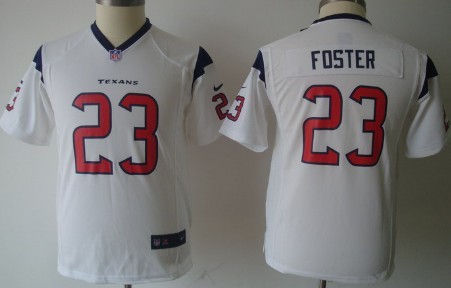Nike Houston Texans #23 Arian Foster White Game Kids Jersey