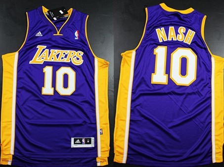 Los Angeles Lakers #10 Steve Nash Revolution 30 Swingman Purple Jersey