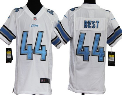 Nike Detroit Lions #44 Jahvid Best White Game Kids Jersey