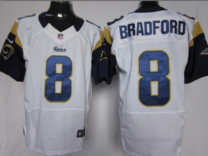 Nike St. Louis Rams #8 Sam Bradford White Elite Jersey