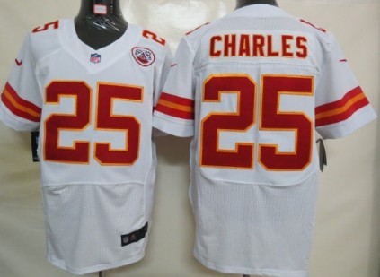 Nike Kansas City Chiefs #25 Jamaal Charles White Elite Jersey