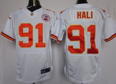 Nike Kansas City Chiefs #91 Tamba Hali White Elite Jersey