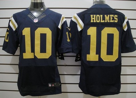 Nike New York Jets #10 Santonio Holmes Navy Blue Elite Jersey