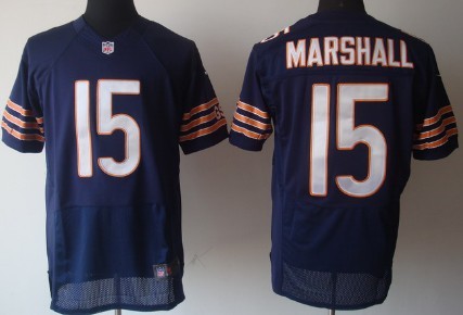 Nike Chicago Bears #15 Brandon Marshall Blue Elite Jersey