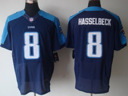 Nike Tennessee Titans #8 Matt Hasselbeck Navy Blue Elite Jersey