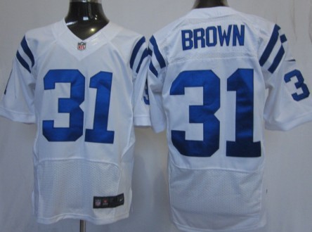 Nike Indianapolis Colts #31 Donald Brown White Elite Jersey