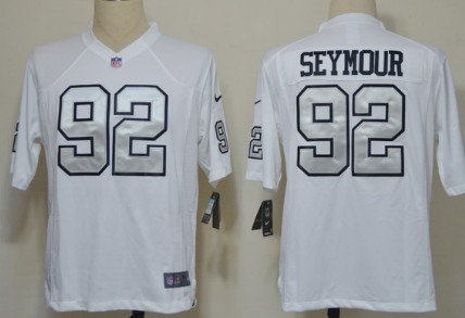 Nike Oakland Raiders #92 Richard Seymour White With Silvery Game Jersey
