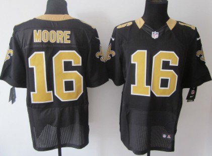 Nike New Orleans Saints #16 Lance Moore Black Elite Jersey