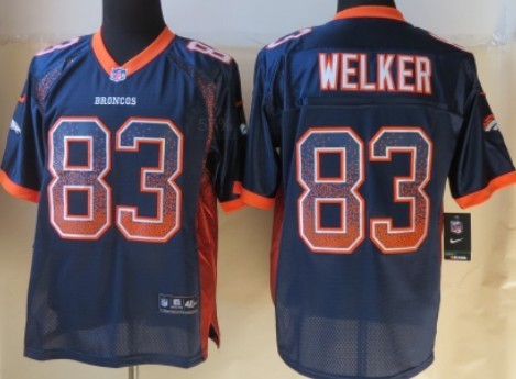 Nike Denver Broncos #83 Wes Welker Drift Fashion Blue Elite Jersey