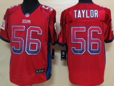 Nike New York Giants #56 Lawrence Taylor Drift Fashion Red Elite Jersey