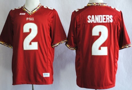 Florida State Seminoles #2 Deion Sanders 2013 Red Jersey