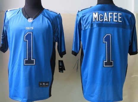 Nike Indianapolis Colts #1 Pat McAfee Drift Fashion Blue Elite Jersey