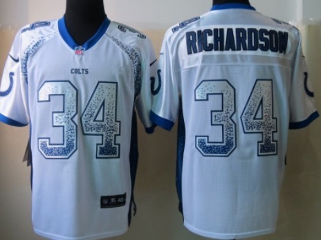 Nike Indianapolis Colts #34 Trent Richardson Drift Fashion White Elite Jersey