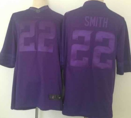 Nike Minnesota Vikings #22 Harrison Smith Drenched Limited Purple Jersey