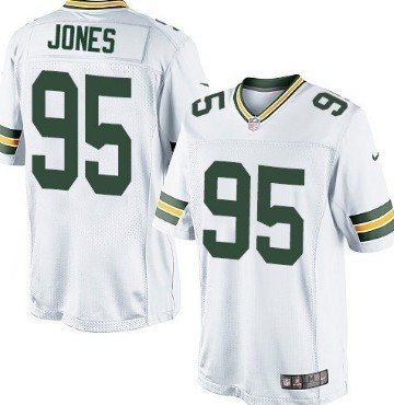 Nike Green Bay Packers #95 Datone Jones White Game Jersey