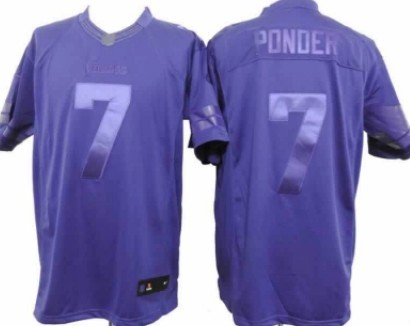 Nike Minnesota Vikings #7 Christian Ponder Drenched Limited Purple Jersey