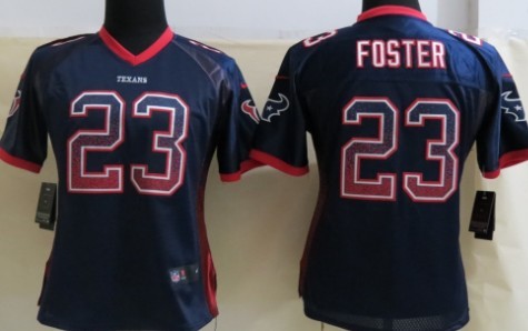 Nike Houston Texans #23 Arian Foster Drift Fashion Blue Womens Jersey