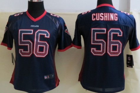 Nike Houston Texans #56 Brian Cushing Drift Fashion Blue Womens Jersey