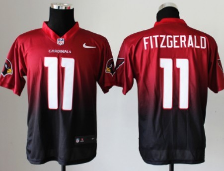 Nike Arizona Cardinals #11 Larry Fitzgerald Red/Black Fadeaway Elite Jersey