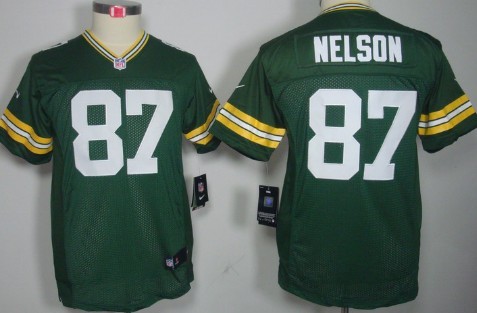 Nike Green Bay Packers #87 Jordy Nelson Green Limited Kids Jersey