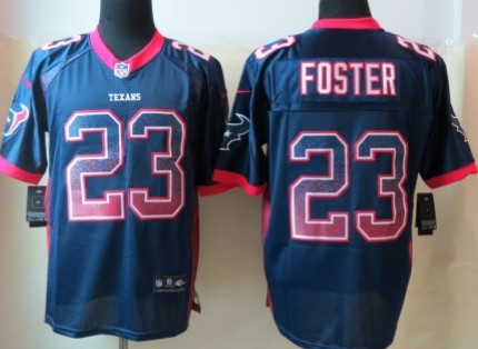 Nike Houston Texans #23 Arian Foster Drift Fashion Blue Elite Jersey