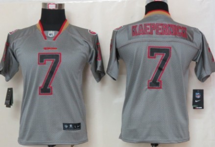 Nike San Francisco 49ers #7 Colin Kaepernick Lights Out Gray Kids Jersey