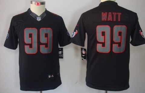 Nike Houston Texans #99 J.J. Watt Black Impact Limited Kids Jersey