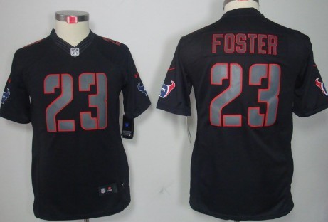 Nike Houston Texans #23 Arian Foster Black Impact Limited Kids Jersey