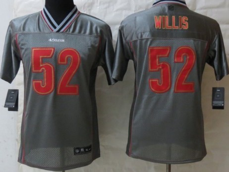 Nike San Francisco 49ers #52 Patrick Willis 2013 Gray Vapor Kids Jersey