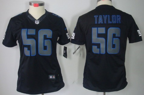 Nike New York Giants #56 Lawrence Taylor Black Impact Limited Womens Jersey